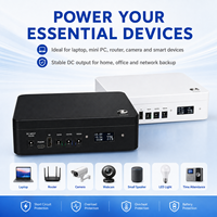 UPS Mini 65W untuk Router WiFi CCTV ONU Baterai LiFePO4 30000mAh PD65W DC 5V 12V 19V Layar LCD