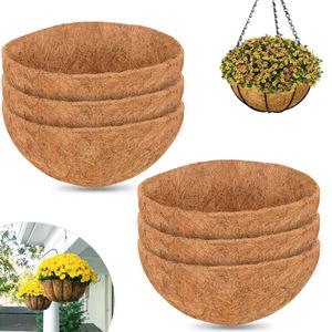Cesta colgante de <span class=keywords><strong>coco</strong></span> de Material Natural clásico, <span class=keywords><strong>maceta</strong></span> semicircular para balcón para Centro Comercial para flores, ropa, balcón - Product Image 2