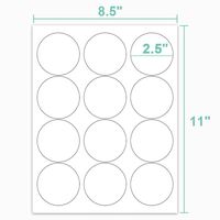 Feuilles d'autocollants imprimables d'étiquettes de cercle blanc pour imprimantes à jet d'encre/laser, étiquettes d'impression d'autocollants rondes 2.5 pouces