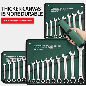 Professional Maintenance Tool <b>Set</b> 10 Piece Chrome Vanadium Steel Fixed <b>Ratchet</b> Wrench Suit - Product Image 4