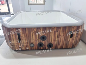 <span class=keywords><strong>Jacuzzi</strong></span> <span class=keywords><strong>Inflable</strong></span> Portátil Rectangular con Diseño de Madera Moderna, Bañera de <span class=keywords><strong>Hidromasaje</strong></span> para Villas y Hoteles - Product Image 5