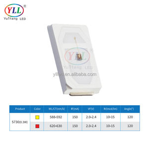 Chip LED SMD 5730 de Área de Emisión de Luz Amplia, 0.3W, Chip EPISTAR, Luz Amarilla y Roja para Iluminación Automotriz, Luces de Freno, Intermitentes - Product Image 5