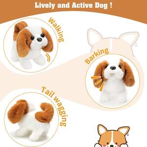 Jouet en peluche chiot électronique interactif chien-<span class=keywords><strong>marche</strong></span>, aboiement, queue qui remue, étirement animal de compagnie pour enfants tout-petits - Product Image 5