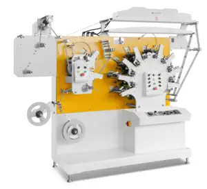 Máquina de impressão de etiquetas para fita de cetim, tafetá de nylon, fita de algodão JR-1252 em tecido flexográfica 5 + 2 cores