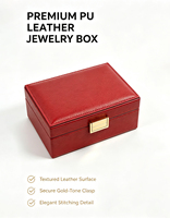 Boîte à bijoux en cuir PU grainé avec miroir, fermeture métallique, intérieur en velours, organiseur de bijoux, logo personnalisé disponible