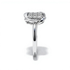 แหวนเพชรทรงกลมสำหรับผู้หญิง ชุบทอง 18KT สไตล์คลาสสิก - Product Image 2