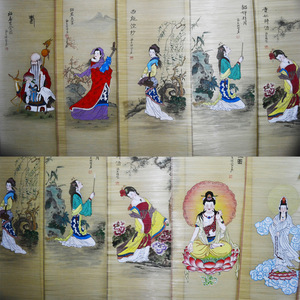Bamboo Silk Painting Handmade Artwork ZLH 005 Home Decor Collectible Gift - Product Image 1