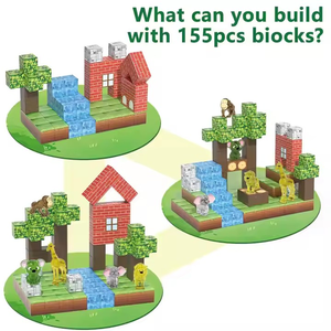 Bricolage en plastique Puzzle bloc jouet ensemble forêt série pour enfants créativité développement Cubes décompression bloc jouet - Product Image 5