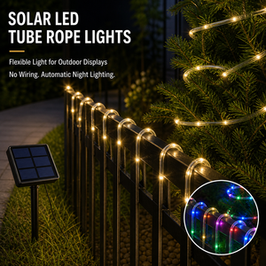 Luces LED <span class=keywords><strong>Solares</strong></span> en Tira, 12 m 100 LEDs o 32 m 300 LEDs, 8 Modos para Decoración Exterior, Venta al Por Mayor - Product Image 1