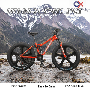 Bicicleta de Montaña para Adultos DomeRide de 21 Velocidades, 26-29 Pulgadas, Frenos de Disco, Horquilla de Aluminio, Neumáticos Anchos, Bicicleta para Nieve, Portátil - Product Image 2