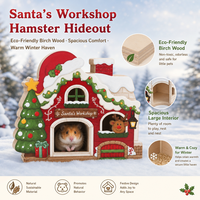 Cachette mignonne de hamster en bois solide naturel avec la conception originale personnalisable