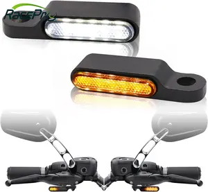 Accessori moto RACEPRO manubrio manubrio LED indicatori di direzione Mini paraocchi moto luce di marcia anteriore