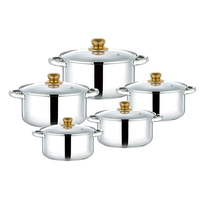 Grosir peralatan dapur stainless steel 10 buah set panci sup Asia Tenggara jual panas kaserol set peralatan memasak