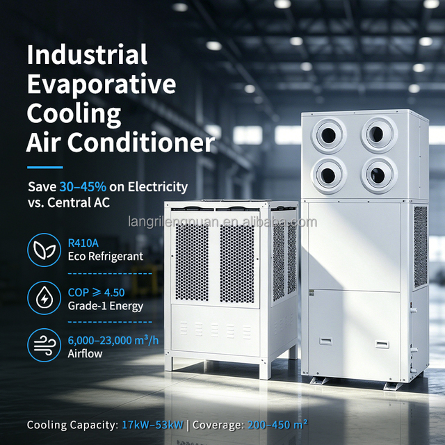 Open Space Industrial Evaporative Air Conditioner R-410A 28.5KW Floor Standing Vertical Cabinet for Commercial Building Use