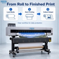 Nueva Impresora de Inyección de Tinta Eco Solvente CMYK de Formato Ancho Totalmente Automática para Papel Fotográfico de Película Ligera y Medios de PP