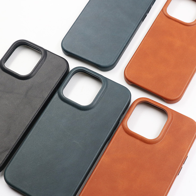 2025 New Fashion Custom Leather Phone Case Magnetic Protector Cover for iPhone 15 Plus Wholesale Mobile Phone Accessory