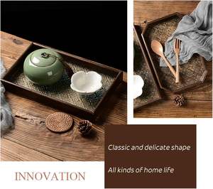 Bandeja de Servir Vintage de Madera y Vidrio, Rectangular, Decorativa, <span class=keywords><strong>para</strong></span> <span class=keywords><strong>Mesa</strong></span> de Centro, Portavelas, Decoración del Hogar - Product Image 5