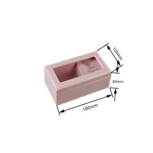 Customized Transparent Window Matt Wooden Rectangle <b>Gift</b> Packaging Pink Silk Screen Logo <b>Small</b> Music <b>Box</b> DSJ-1012 Model - Product Image 2