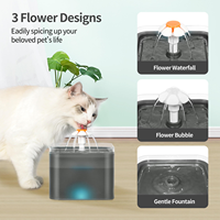 Fontaine à eau automatique sans fil pour chat, personnalisable OEM, fonctionnant sur batterie, avec lumière LED et fenêtre de niveau d'eau, pompe silencieuse