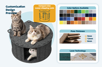 Tunnel pour chat à prix d'usine, lit en forme de beignet, motif solide, en feutre, accessoires pour animaux de compagnie, confortable, pneu fermé pour animaux de compagnie
