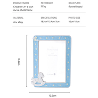 Cadre photo personnalisé 4x6 en alliage de zinc avec cheval à bascule émaillé pour enfants, OEM ODM, options rose et bleu, prix de gros usine