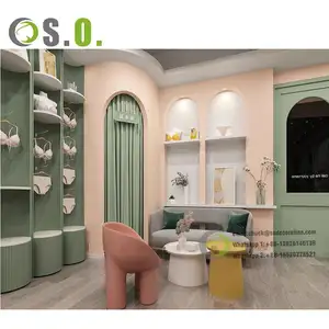 Factory direct sale lingerie shop designs clothing store decoration fitting room clothing store