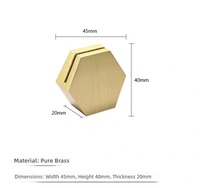Porte-cartes hexagonal en laiton massif - Support de cartes de visite et pince à mémos robustes pour bureau de direction, magasin de détail et galerie d'art