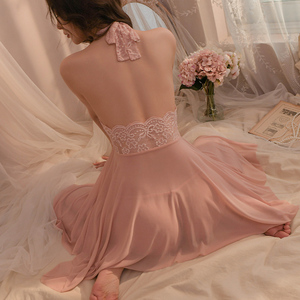 ชุดชั้นในเซ็กซี่ชุดนอนลูกไม้สีแดงสำหรับผู้หญิงชุดนอนซีทรูมีรูกุญแจ - Product Image 6