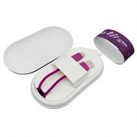 Boîte d'emballage en pulpe moulée écologique personnalisée pour câble de données USB, boîte d'emballage en pulpe de canne à sucre biodégradable pour accessoires électroniques