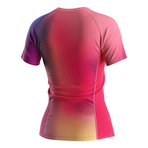 Night Running <b>Neon</b> Print T-<b>Shirt</b> <b>Women</b> Reflective Logo Underarm Ventilation for Summer Race - Product Image 3