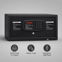 Honeyson Hotelzimmer Wandmontierter Feuerfester Wasserdichter Hauptschlüssel Elektronisches Codeschloss Safe