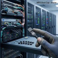 Koruyucu MPO Konnektör Toz Kapağı - MPO Fiber Optik Adaptörler ve Patch Paneller için Alev Geciktirici V0 TPE Toz Önleyici Kapak
