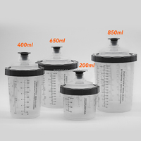 Pistolet à peinture pneumatique avec pot de 650 ml, gobelet de mélange de peinture, kit complet, gobelet de peinture jetable