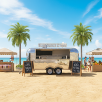 Remorque alimentaire remorquable en acier inoxydable la plus populaire pour la crème glacée et la restauration rapide, cuisine mobile extérieure avec caractéristiques anti-rouille