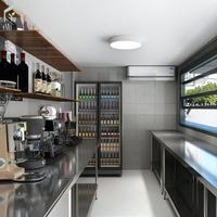 Vorgefertigtes Maßgeschneidertes Stahl-Containerhaus für Fast-Food-Bar Restaurant Modernes Design Mobiles Versandcontainerhaus Anpassbare Farbe und Größe