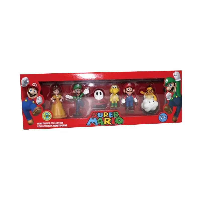 2.5 pouces 8cm boîte de couleur PVC jouet pour enfants cadeau série 2 Yoshi hongos Koopa Bowser jouets mario figure mario figure