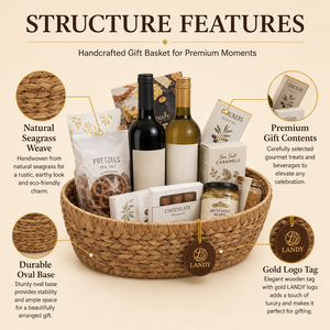 Cesta de <span class=keywords><strong>Vino</strong></span> de Mimbre Tejida Sostenible Premium con Logotipo Personalizado, Caja de Regalo de Lujo para Champán, Exhibición para Venta al por Menor y Picnic - Product Image 6