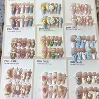 Uñas Postizas Acrílicas Estilo Crema Francesa Hechas a Mano al por Mayor, 10 Piezas, Reutilizables, de Alta Calidad