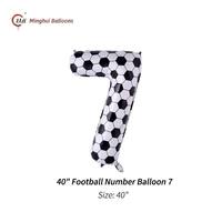 Ballon en feuille d'aluminium de 40 pouces à motif de football, chiffres 0-9, ballon en Mylar, décoration de fête d'anniversaire sur le thème du football pour garçons