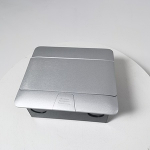 MAADN - <span class=keywords><strong>Caja</strong></span> de <span class=keywords><strong>Enchufes</strong></span> Empotrable en el <span class=keywords><strong>Suelo</strong></span>, Estándar del Reino Unido, Enchufe Plateado Integrado en el Escritorio, 2 Tomas de Corriente para Sala de Estar u Oficina - Product Image 3