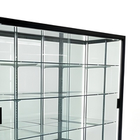 Vitrine murale en verre LED, finition noire mate, revêtement en poudre, pour centre commercial, supermarché