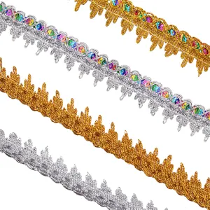 Sequins Lace Ribbons Dance Dancewear Decorative Braided Centipede Edges Twist Fabric Lace Trims For Costume Sewing