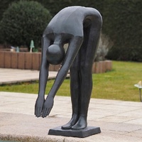 Sculpture d'extérieur miniature en laiton, Bronze, taille de vie abstraite, pour la piscine