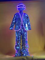 Costume de méduse lumineux à LED, tenue de méduse à double couche, tenue lumineuse pour défilé sur le thème de l'océan, spectacle sur scène