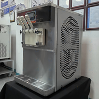 Machine à glace molle de table 110V 220V, 3 poignées, 2+1 saveurs torsadées, pour gelato et yaourt glacé