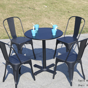 Hot-bán awt004br <span class=keywords><strong>70cm</strong></span> carbon thép hàng đầu gang chân bàn tròn và nhôm nhựa gỗ ghế ngoài trời Bộ đồ nội thất - Product Image 6