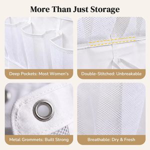 48 Pocket Over The Door <b>Shoe</b> Organizer Mesh Hanging Rack For Sneakers <b>Storage</b> 6 Column Heavy Duty - Product Image 5