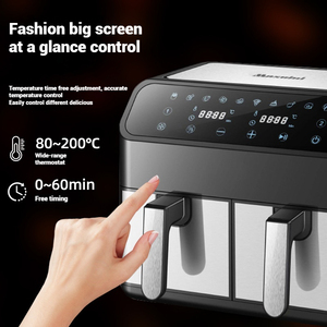 Freidora de Aire Comercial de Doble Cesta 10L, Máquina de Cocina Inteligente de Acero Inoxidable Profesional para Uso en Restaurantes - Product Image 5