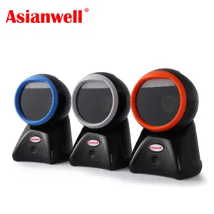 Asianwell pos qr免提2d cos台式条形码扫描仪超市