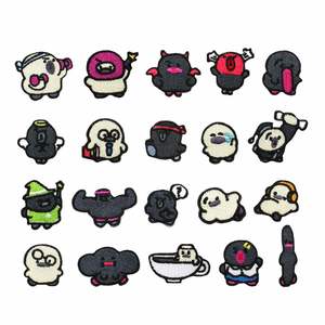 Hand-cut Edge Small Size Nonwoven <b>Felt</b> Embroidery Patches Heat Transfer Polyester Thread Cartoon <b>Animal</b> Angry Little Clothing - Product Image 1